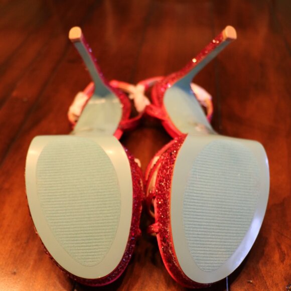 FINAL OFFER! - NWT Betsey Johnson Red Sparkle Blue Heels - 10 - Picture 11 of 15